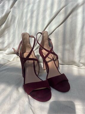 Call It Spring Burgundy Strappy High Heels